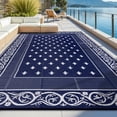 thumbnail image 2 of Findosom 8'x10' Blue Outdoor Rug Reversible Outdoor Mat RV Outdoor Plastic Straw Area Rug Mat Camping Rugs Waterproof Floor Mat and Rug for RV,Patio,Backyard,Deck,Picnic,Beach,Trailer, 2 of 7