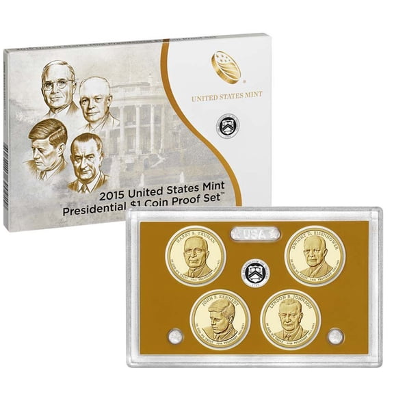 2015 Presidential Dollar Proof Set – U.S. Mint 4-Coin Set in OGP with COA