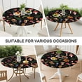 thumbnail image 7 of Colorful Mushroom Forest Black Pattern Round Fitted Tablecloth with Elastic Edge,Dining Table Cover Waterproof,Outdoor Round Tablecloth for Camping,Dining,Indoor and Outdoor, 7 of 7