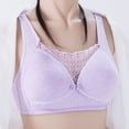 thumbnail image 4 of Gyexs Women Front Button Nursing Bra Wireless Push Up Support Maternity Comfort Seamless Breastfeeding Bra Top, Purple, Size 40, 4 of 4