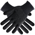 thumbnail image 1 of Guantes térmicos para peinar el cabello, 2 unidades, guantes resistentes al calor con protuberancias de silicona, guantes profesionales a prueba de calor, bloqueo de calor para rizador, varita, planch, 1 of 5