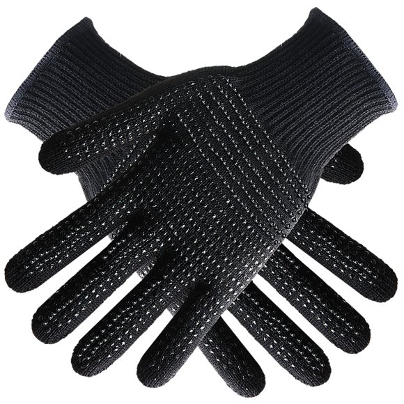 Guantes térmicos para peinar el cabello, 2 unidades, guantes resistentes al calor con protuberancias de silicona, guantes profesionales a prueba de calor, bloqueo de calor para rizador, varita, planch
