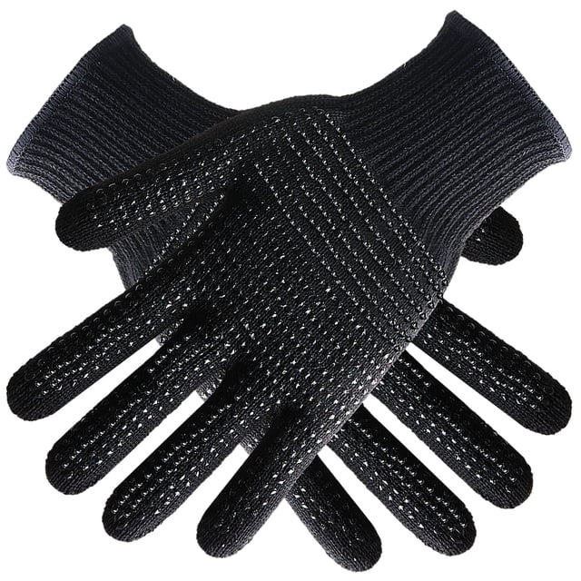 Guantes térmicos para peinar el cabello, 2 unidades, guantes resistentes al calor con protuberancias de silicona, guantes profesionales a prueba de calor, bloqueo de calor para rizador, varita, planch