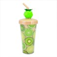 thumbnail image 2 of Vaso Valtari con tapa y popote diseño de kiwis color beige 380 ml, 2 of 3