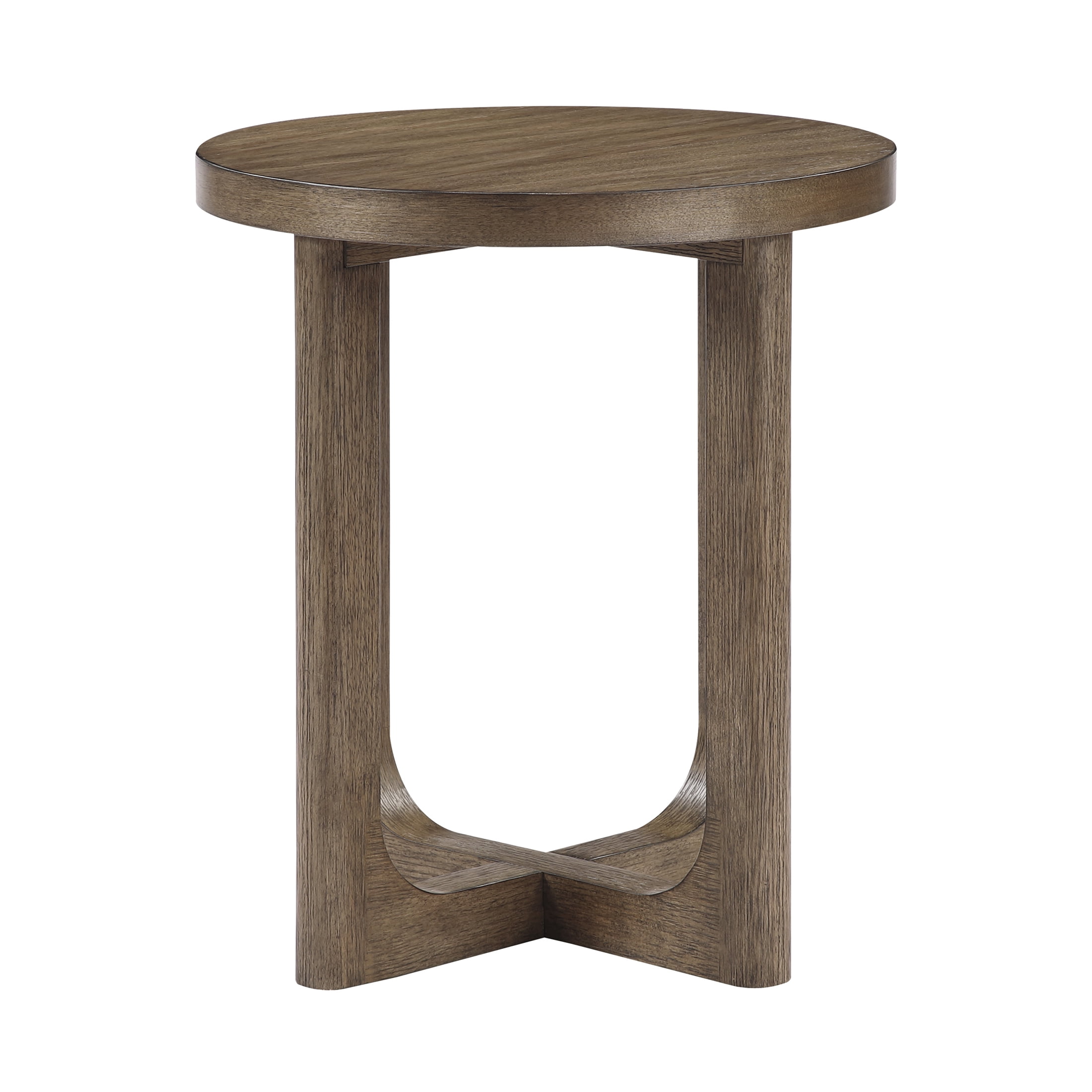 OakvillePark Elion Round Wood End Table, Light Brown