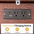 thumbnail image 2 of Ktaxon Solid Wood Nightstand with Outlets & USB Ports, End Tables 3 Drawer Traditional Cottage Bedside Table, Brown, 2 of 10