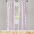 thumbnail image 5 of Ambesonne Eiffel Window Curtains, Polka Dots Hearts, Each 28" W x 84" L, Pale Pink Black White, 5 of 5