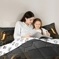 thumbnail image 5 of Castle Fairy Teens Game Gamepads 3 Pieces Queen Comforter Set for Adults Female Men,Black Orange Geometric Hexagon Ultra Soft Bedding Sets,Video Game Game Controller Bedding Comforter Set Breathable, 5 of 8