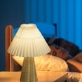 thumbnail image 4 of Pleated Table Lamp Bedside Night Lamp with Rattan Base Vintage Soft Warm Light for Bedroom Decoration, 4 of 5