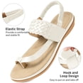 thumbnail image 4 of Ecetana Sandals for Women Woven Flat Sandals with Elasticity Ankle Strap Comfortable Pinch Toe Casual Sandals, 4 of 8