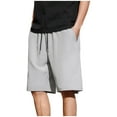 thumbnail image 3 of DDAPJ pyju Men's Athletic Gym Shorts Solid Casual Sweat Shorts with Pockets for Running Workout Basketball Training Gray XL, 3 of 8