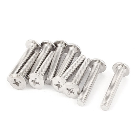 Tornillos de cabeza plana Phillips con rosca completa M6 x 35 mm, 10 piezas