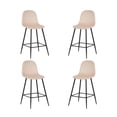 thumbnail image 1 of Ilios Innova | Juego de 4 Sillas Altas de Bar Candina Beige con Estructura Metálica Negra, Diseño Moderno y Elegante para Barra de Cocina, Comedor o Restaurante, 1 of 9