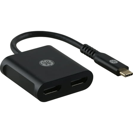 GE USB-C To Dual HDMI Adapter, Black, 81661
