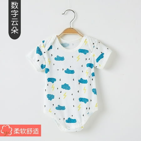 

QWZNDZGR Baby Fart Wrap Summer Thin Newborn Baby Clothes Short Sleeve Romper Triangle Climbing Baby Bodysuit Outdoor Clothes