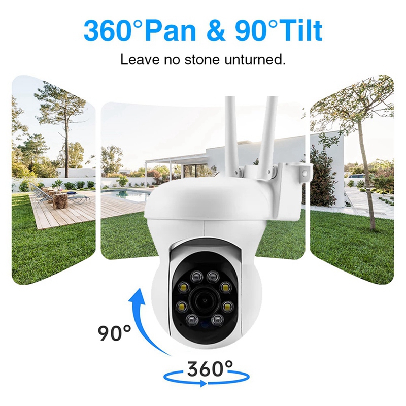 2MP Wireless PTZ IP Camera Full Color AI Humanoid Detection Auto Tracking Baby Monitor Home Security Camera