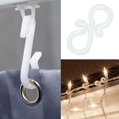 

XDDST 100pcs Gutter Hooks S Clip Hooks for Christmas Decoration Outside Season Christmas Decoration