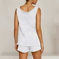 thumbnail image 7 of 2 Piece Sets for Women Fashion Casual Solid Color Sleeveless Shorts Set Sleeveless V-neck Top/shirt Set, 7 of 7