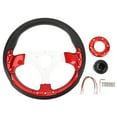 thumbnail image 2 of 13in Car Steering Wheel PU Stylish Look Impact Proof Enhanced Grip Racing Sports Luxury Steering Wheel, 2 of 7