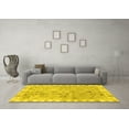 thumbnail image 3 of Ahgly Company Machine Washable Indoor Round Oriental Yellow Traditional Area Rugs, 6' Round, 3 of 4