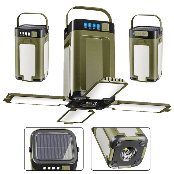 Camping Lantern Rechargeable, Led Camping Lanterns,with 6 Light Modes & IPX65 Waterproof Foldable LED Lantern for Equipment Charging, Life Saving, Camping, Hiking, Fishing, Shelters