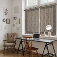 thumbnail image 5 of Beige Boho Kitchen Curtains 54 Inch Length, Vintage Floral Abstract Ethic Tribe Tiers Curtains for Bathroom Bedroom Cafe, Light Filtering Small Window Treatment Short Tiered Drapes 2 Panels 42"Wx54"L, 5 of 8