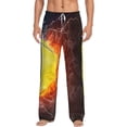 thumbnail image 2 of Picia Tennis Ball On Fire And Water Mens Soft Woven Cotton Elastic Waistband Sleep Pajama Pant Lounge Sleep Pant With Pockets And Drawstring-Small, 2 of 9