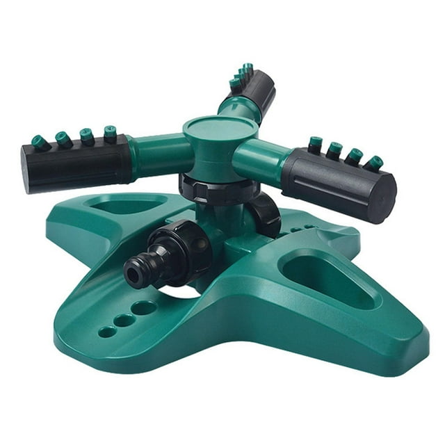koolsoo 3 Arms Lawn Water Sprinkler Automatic Irrigation System Large Area Coverage Lawn green