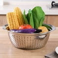 thumbnail image 5 of Sanwood Stainless Steel Holes Washing Rice Sieve Strainer Fruits Vegetable Drain Bowl,24cm,Kitchen Tool, 5 of 6