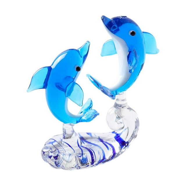 Dolphin Decor Dolphin Ornaments Craft Collection Sea Animal Tabletop Clear Glass D