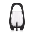 thumbnail image 1 of Bouclair Black Glass Candle Holder with Wooden Base, 1 of 10