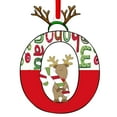 thumbnail image 1 of Juego de 26 adornos navideños con letras | Colgantes acrílicos planos con letras del alfabeto | Adornos navideños de madera roja | Decoración navideña personalizada para casa, oficina o fiesta, 1 of 1