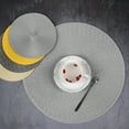 thumbnail image 4 of Round Braided Placemats Set of 6 Table Mats for Dining Tables Woven Washable Non-Slip Place Mats,7.08 inch, 4 of 7
