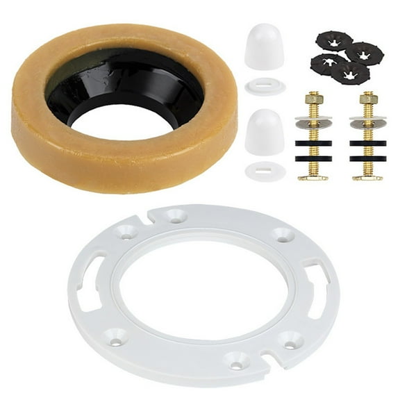 Toilet Flange Installation Kit with Wax Ring Seal and Mounting Hardware Set for Bathroom