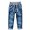 A, variant on Toddler Kid Boy Elastic Mid Waist Washed Full Length Straight Pants Denim Jeans