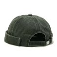 thumbnail image 1 of Bocca Bonnet Docker Lavé Sans Visière Couleur Unie Style Rétro Vintage Rue Printemps Automne Extérieur Vert Gorras Réglable, 1 of 6