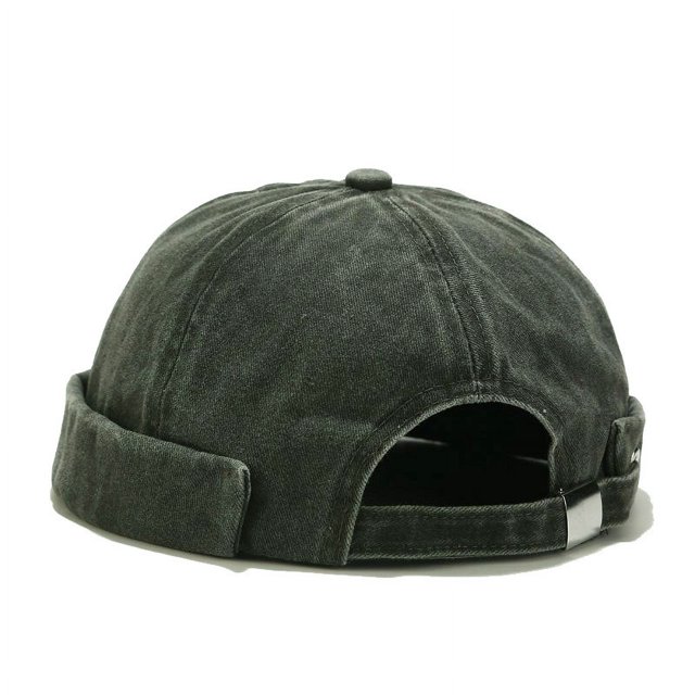 Bocca Bonnet Docker Lavé Sans Visière Couleur Unie Style Rétro Vintage Rue Printemps Automne Extérieur Vert Gorras Réglable