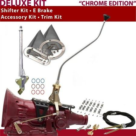 American Shifter TH200 Shifter Kit Chrome 23 in. Swan E Brake Cable Clamp Trim Kit for DEF72