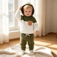 thumbnail image 2 of WhouRiu Boys Casual Ribbed Knit Outfits Autumn Cozy Pullover Hoodies And Pants Sets Baby Clothes, 2 of 9