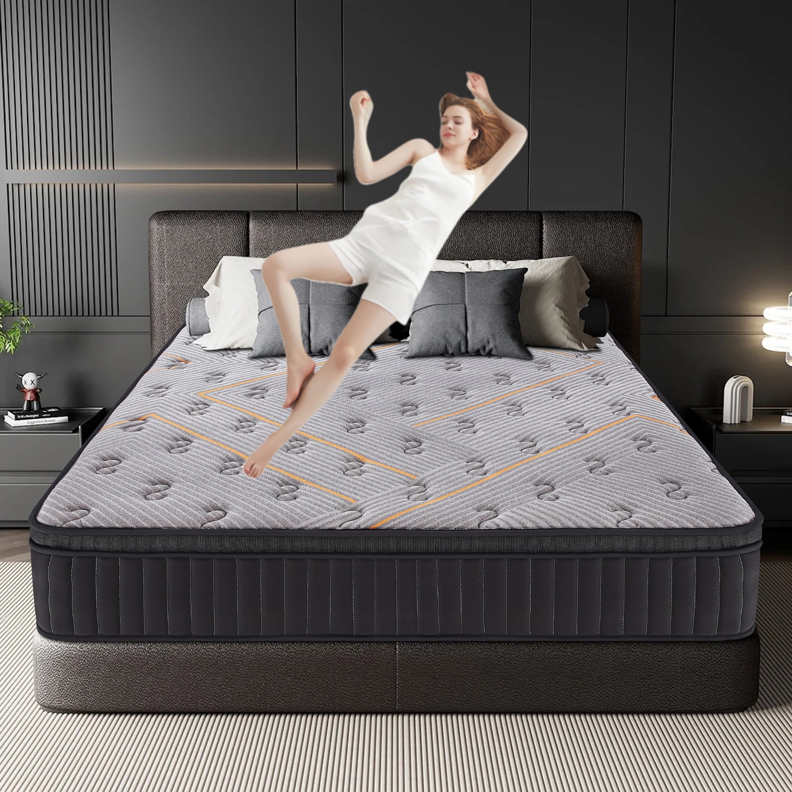 BMMB Full Mattress-10 Inch Hybrid Mattress in a Box with Individual Pocket Spring for Motion Isolation, Supportive & Pressure Relief, CertiPUR-US
