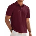 thumbnail image 2 of ASDFVBKG Big and Tall Polo Shirts for Men – Casual Short Sleeve Polo Stretch Jersey with Tonal Buttons Wine M, 2 of 4