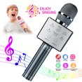 thumbnail image 4 of Microphone Bluetooth V5.0 Rechargeable Wireless Rechargeable Wireless Microphone Portable Handheld Mic for Karaoke, Dark Gray, 4 of 9