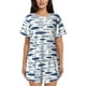 thumbnail image 1 of Balery Blue Fish Conjunto de Pijama para Mujer con Estampado, Dos Piezas de Manga Corta y Shorts, Ropa de Dormir Suave con Cuello Redondo y Bolsillos-Medium, 1 of 6