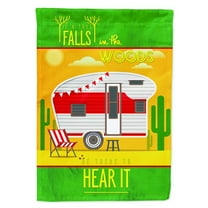 Be in the Woods Retro Camper Desert Flag Canvas House Size