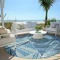 thumbnail image 6 of Addison Rugs Chantille Indoor/Outdoor Transitional Geometric Blue Washable Round Rug, 8' x 8', 6 of 6