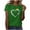 Green, variant on ICHUANYI Womens Trendy Summer Tops Stylish Print Regular T Shirt Short Sleeves Crew Neck Tee