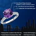 thumbnail image 2 of Gem Stone King 10K White Gold Purple Amethyst and Lab Grown Diamond Engagement Ring for Women | 2.30 Cttw | Round 9MM | Gemstone February Birthstone | Available in Size 5,6,7,8,9, 2 of 6