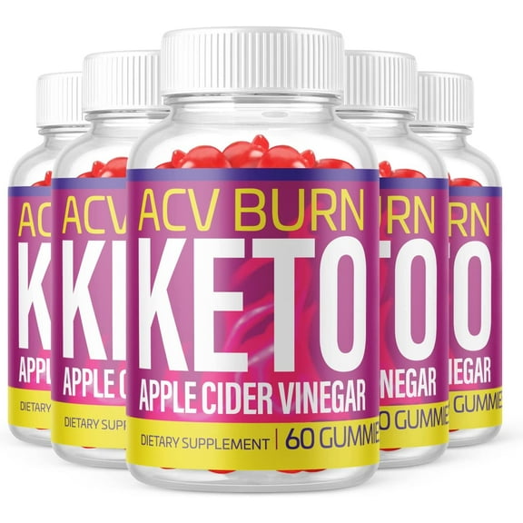 (5 Pack) ACV Burn Keto Gummies - Supplement for Weight Loss - Energy & Focus Boosting Dietary Supplements for Weight Management & Metabolism - Fat Burn - 300 Gummies