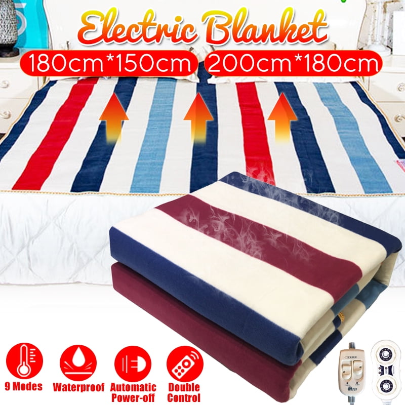 220V 200*180cm Portable Electric Heated Blanket Throw Blanket, Washable