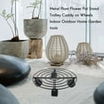 thumbnail image 2 of Metal Plant Flower Pot Stand Trolley Caddy on Wheels Indoor Outdoor Home Garden tools, 2 of 8